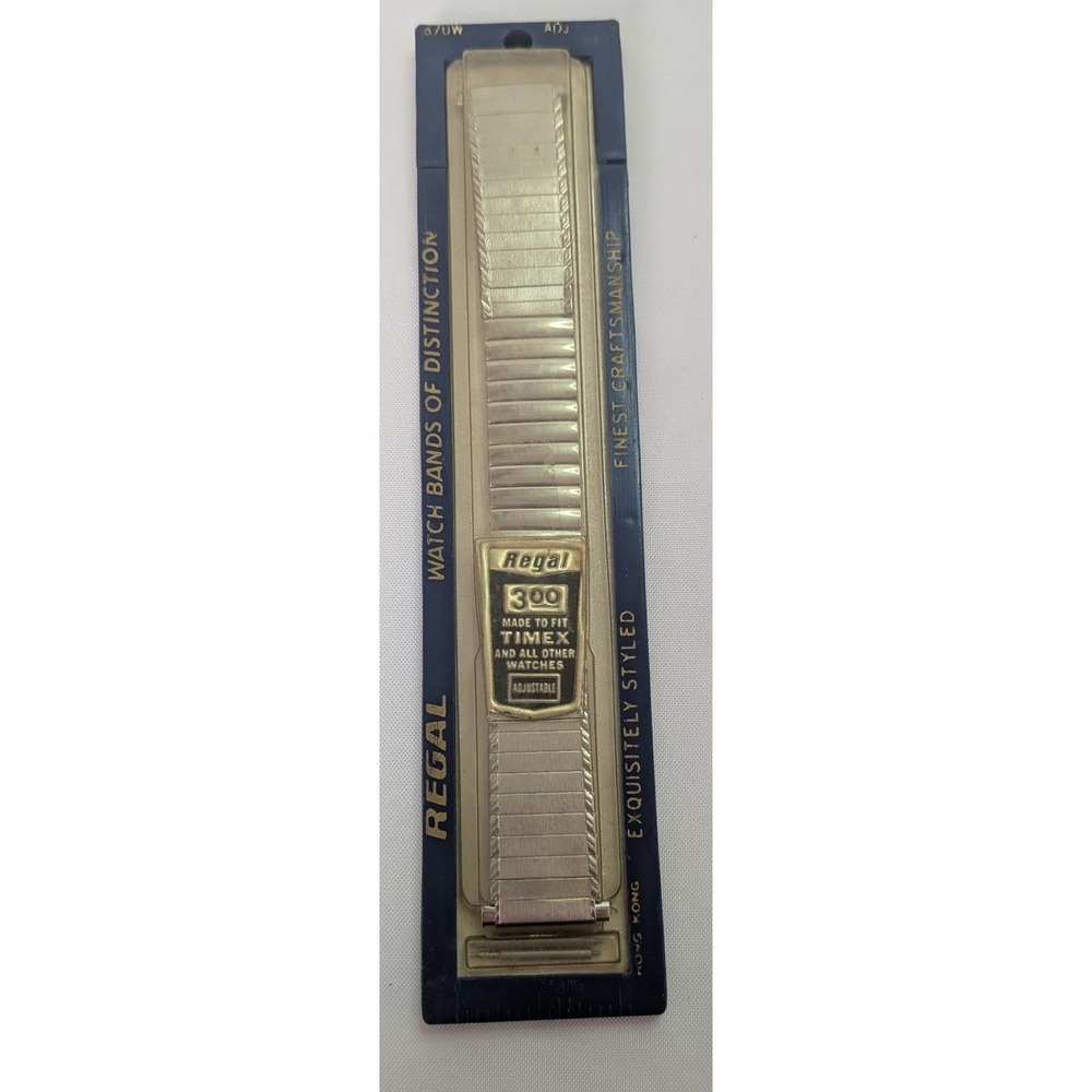 Regal Watch Band Unisex Adjustable Silver New Vintage Expansion 300 Fits Timex
